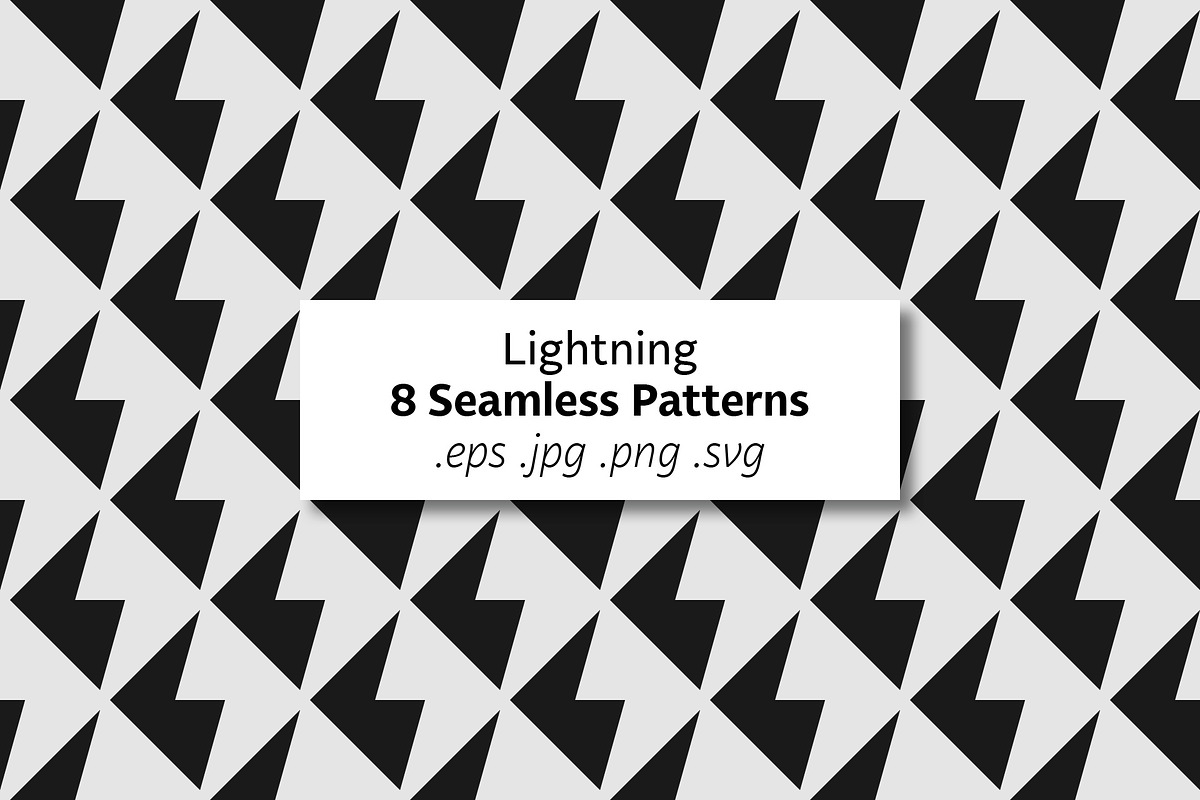 Lightning - 8 Seamless Patterns, a Pattern Graphic by Tustan (Photo 1 of 3)