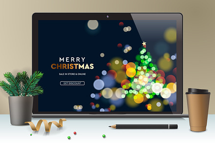 Christmas Landing Page Template, a Landing Page Template by PREMIUMVECTOR