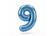 Blue Metallic Number 9 Foil Balloon, a School & Education Photo by shahsoft (Thumbnail 1 of 2)