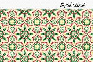 Christmas Tiles Seamless Patterns