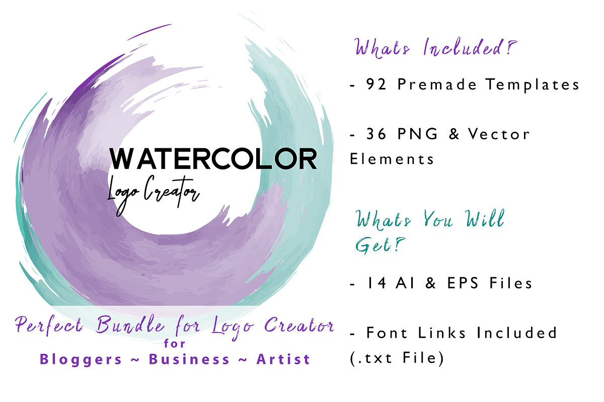 Watercolor Logo Creator Pack, a Branding & Logo Template by Design Unique (Photo 9 of 15)
