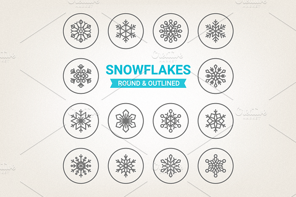 Circle Snowflakes Icons