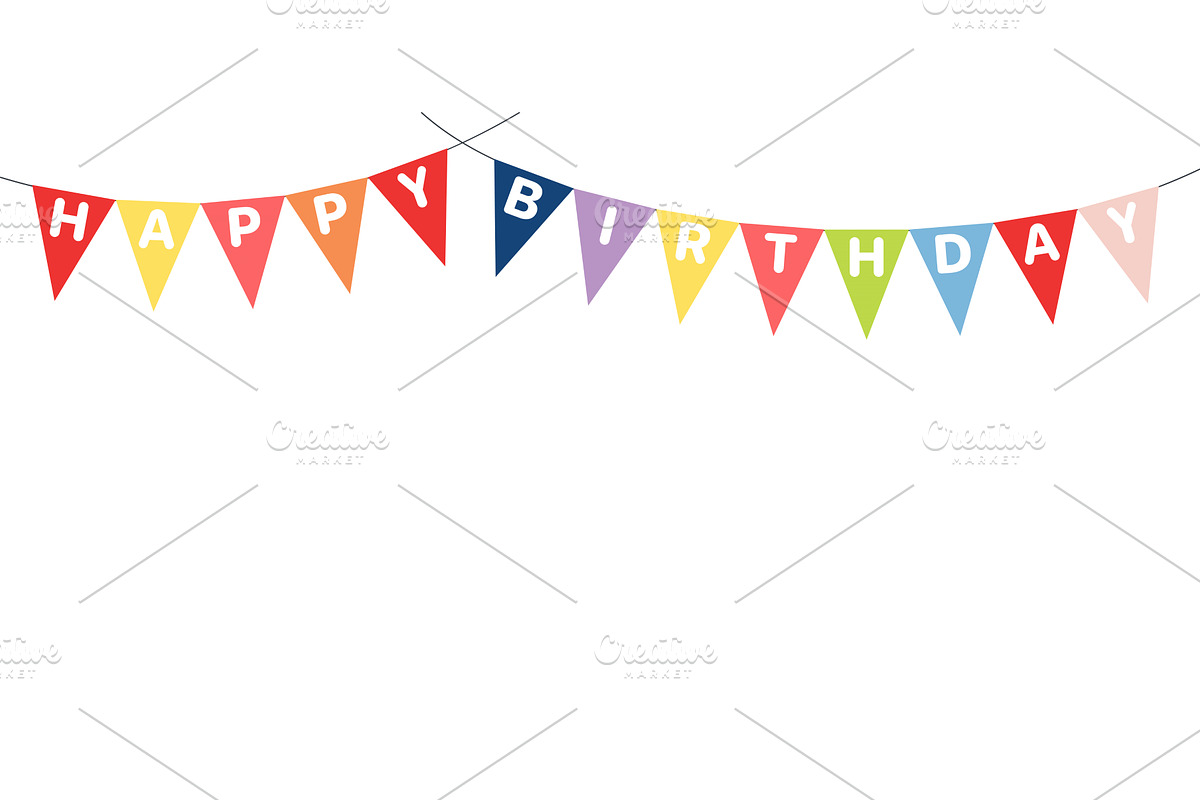 Bunting, hanging flags with text, an Object Illustration by sceptical cactus