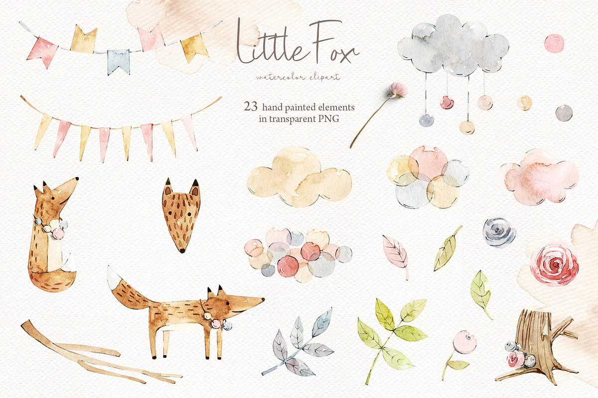 Little Fox Collection, an Animal Illustration by svetsum (Photo 3 of 9)