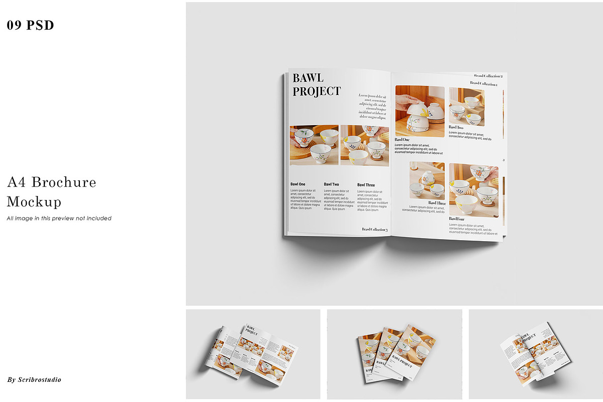 A4 Brochure Mockup, a Product Mockup by scribrostudio (Photo 1 of 10)