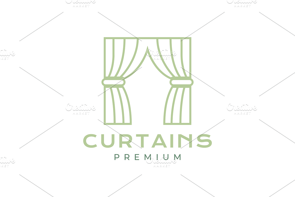 curtains home decor line logo design, a Branding & Logo Template by devastd