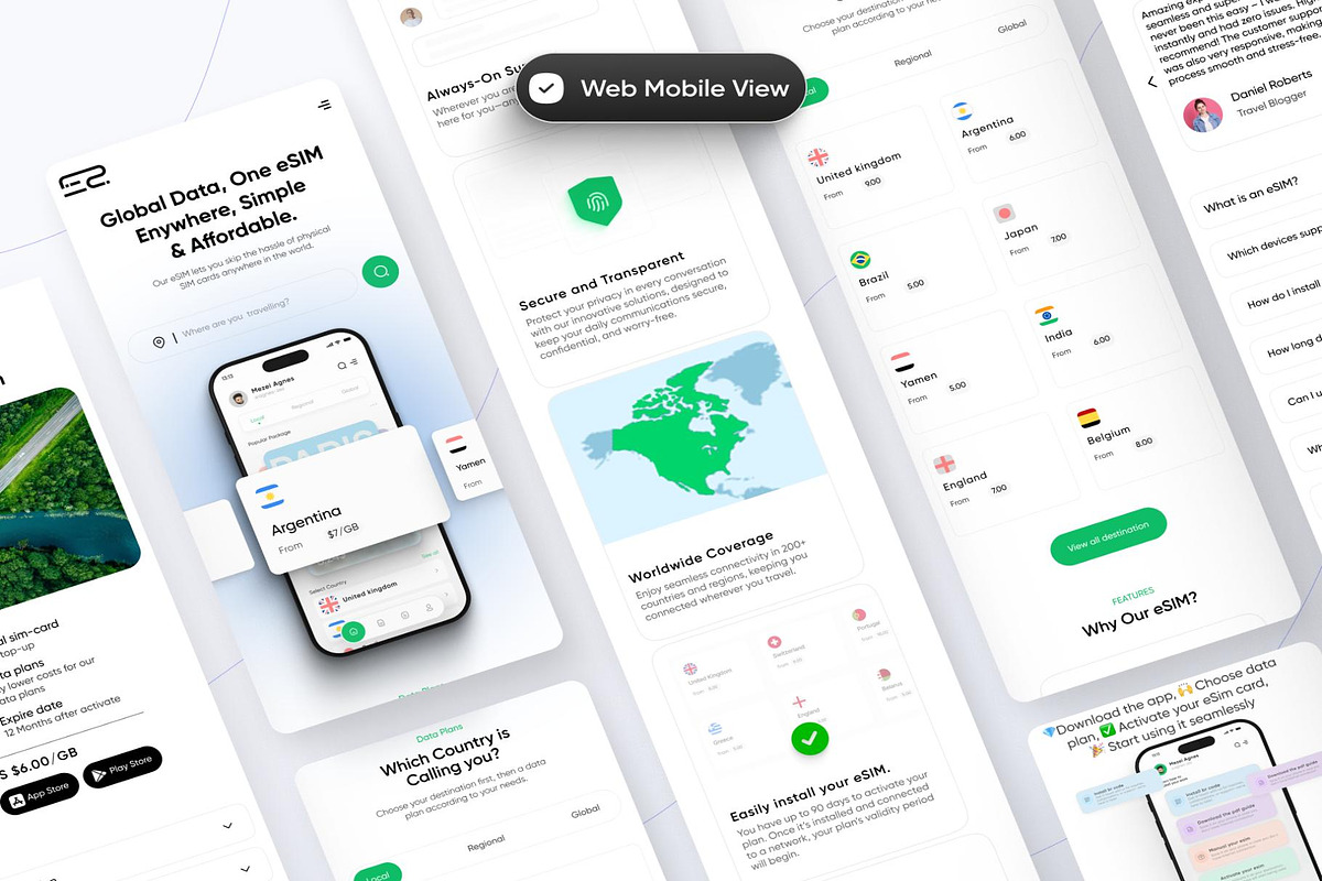 eSIM Product UIKit App Web Dashboard, an UI Kit Template by Creative Perspective (Photo 6 of 8)