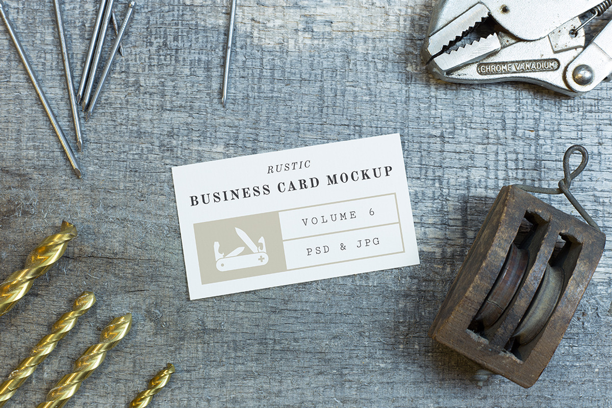 Rustic Business Card Mockup Vol. 6, a Print Template by Build Interactive
