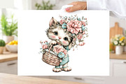 Whimsical Summer Cat Clipart, an Animal Illustration by SVGArt (Thumbnail 5 of 9)