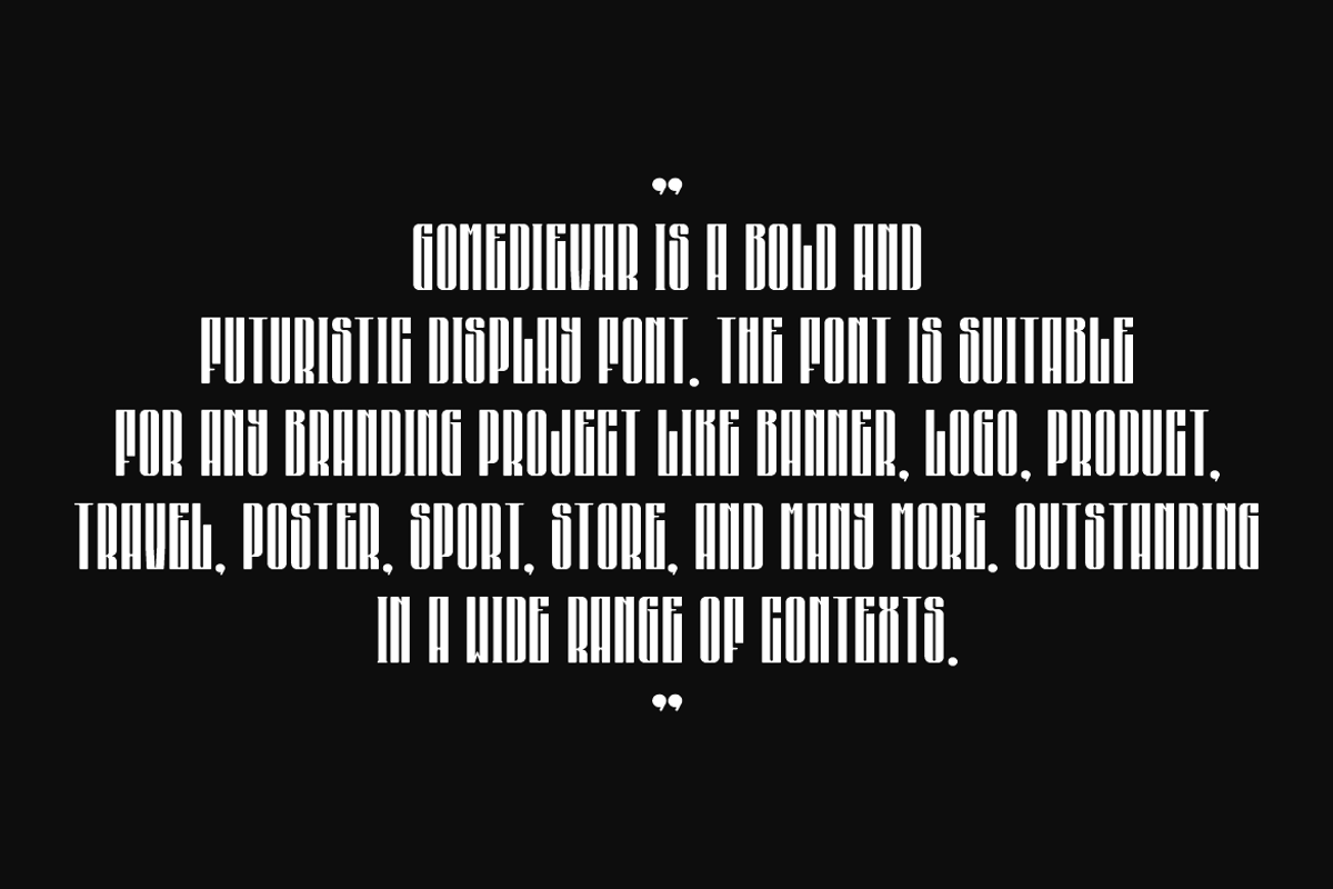 Gomedievar - Tall Font, a Sans Serif Font by QR Design Studio (Photo 7 of 9)