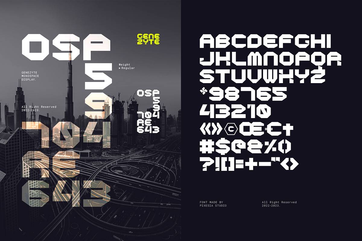 Genezyte - Monospaced Display Font, a Font by Pixesia Studio (Photo 9 of 9)