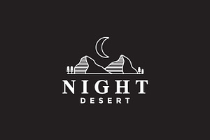 Night Desert Hill Logo Design