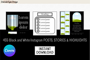 455 Canva Black Instagram Template, a Social Media Template by Emerald Eyes Design (Thumbnail 9 of 12)