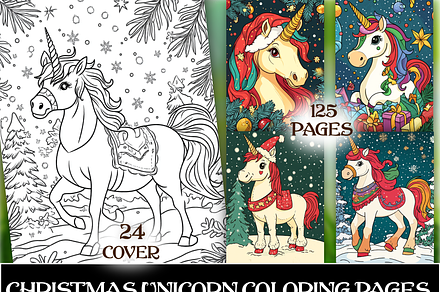 125 Christmas Unicorn Coloring Pages