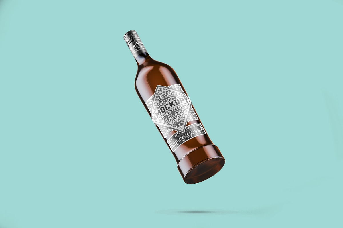 Vermouth Bottle Mockup, an Advertising Mockup by OneVectorStock (Photo 3 of 10)