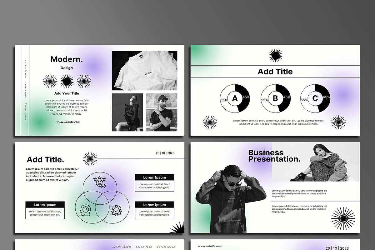 Unique Gradient Powerpoint Template, a Presentation Template by SKY CREATION (Photo 4 of 6)