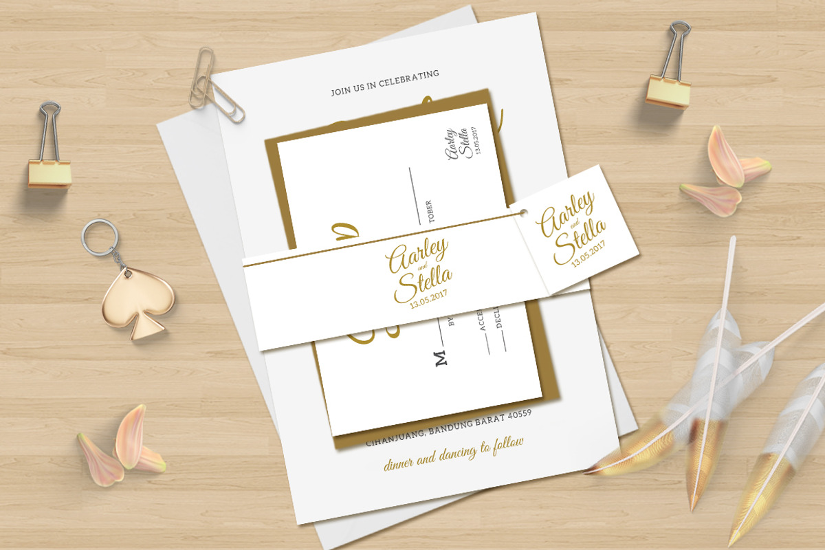 Simple Wedding Invitation Set, a Card Template by Aarley Kaiven (Photo 2 of 5)