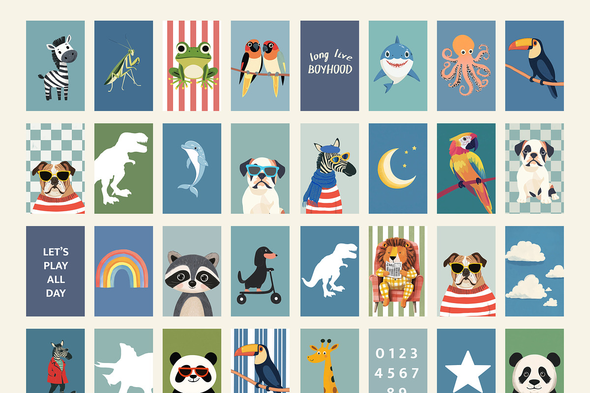 Boys Nursery Room Print Bundle, a Background Graphic by Artemsky (Photo 5 of 22)