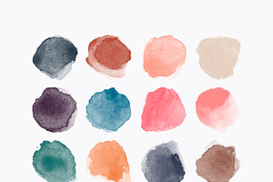 Big Set Watercolor Vector Stains