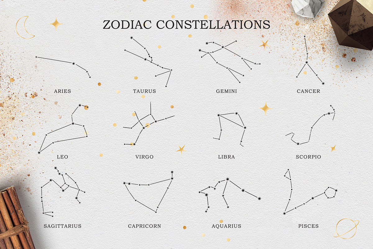 Zodiac signs and constellations, an Illustration by NatalieArtShop (Photo 3 of 16)