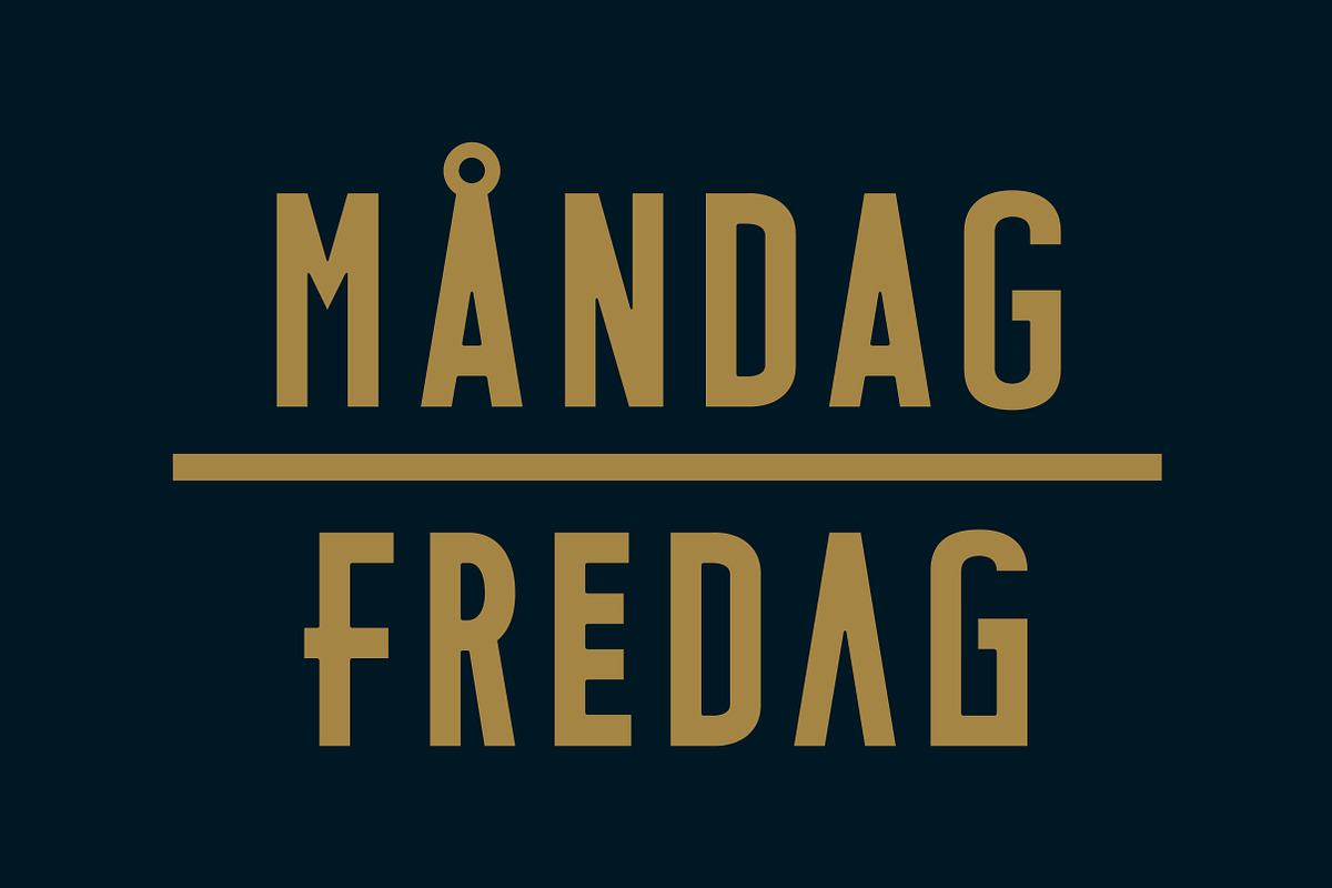 MÅNDAG - FREDAG Typeface