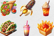 Watercolor Street Food Clipart, an Illustration by Black Bird Studio (Thumbnail 5 of 6)