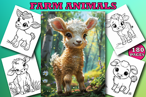 Farm Animals Coloring Book for Kids, an Animal Illustration by Printable Design Store