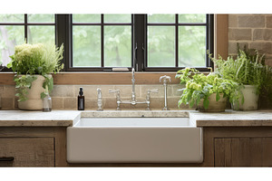 house kitchen farm sink ai generated, an Animal Photo by pikepicture