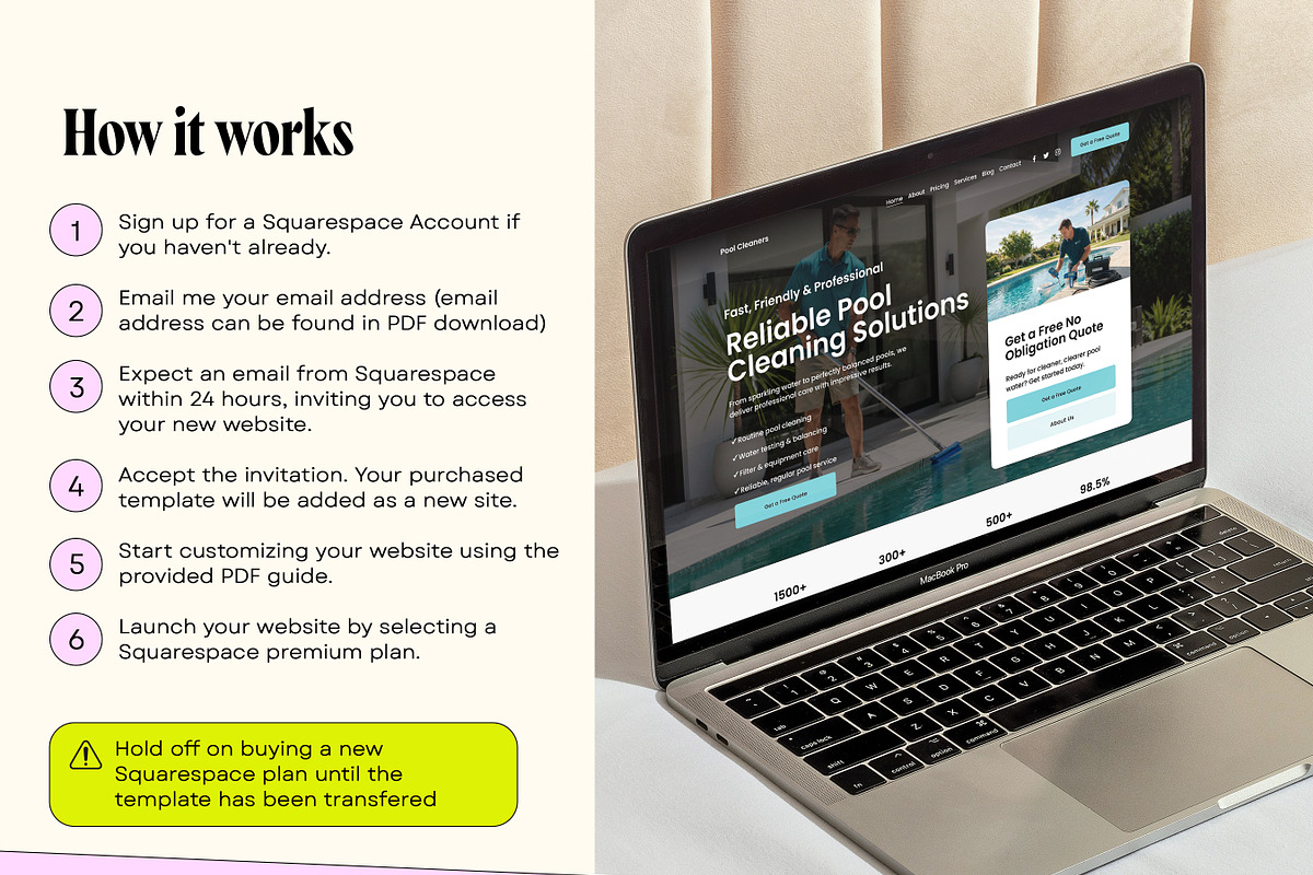 Pool Cleaning Squarespace Website, a Squarespace Template by Template Twist Shop (Photo 5 of 9)