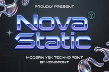 Nova Static - Modern Y2K Techno Font