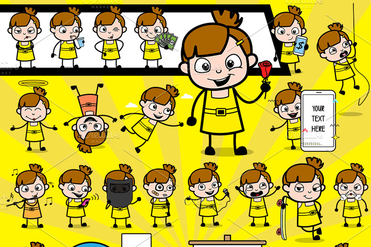 Little Girl ~ Cartoon Character Set, an Education Illustration by The Toon Company (Photo 2 of 7)