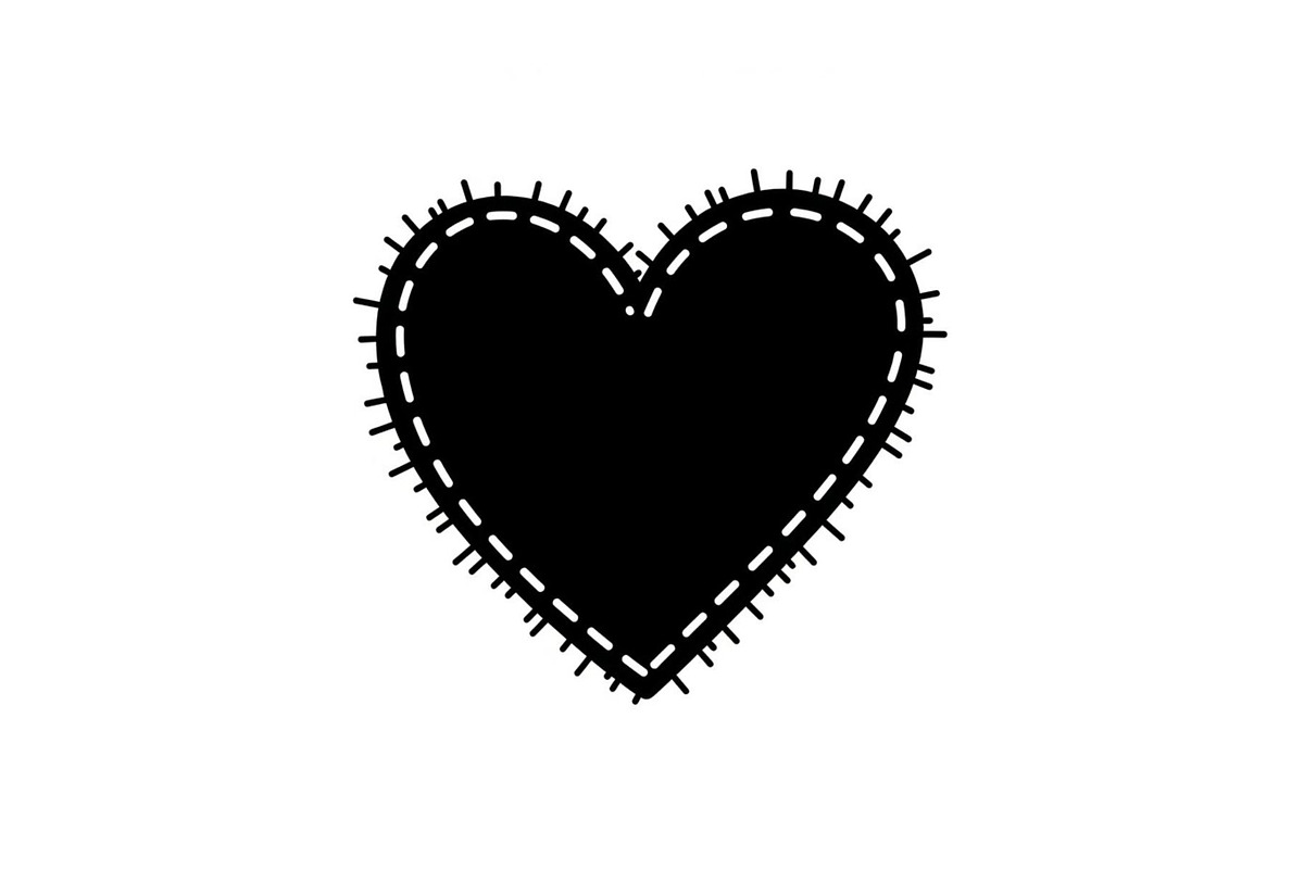 Stitched Heart Silhouette Vector Bun, an Illustration by Designs_River (Photo 22 of 41)