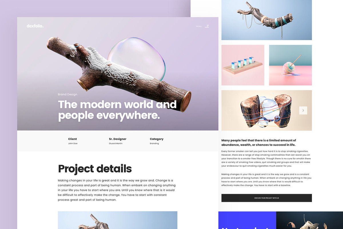 Dexfolio - Creative Agency Portfolio, an UI Kit Template by fusionlab (Photo 7 of 11)
