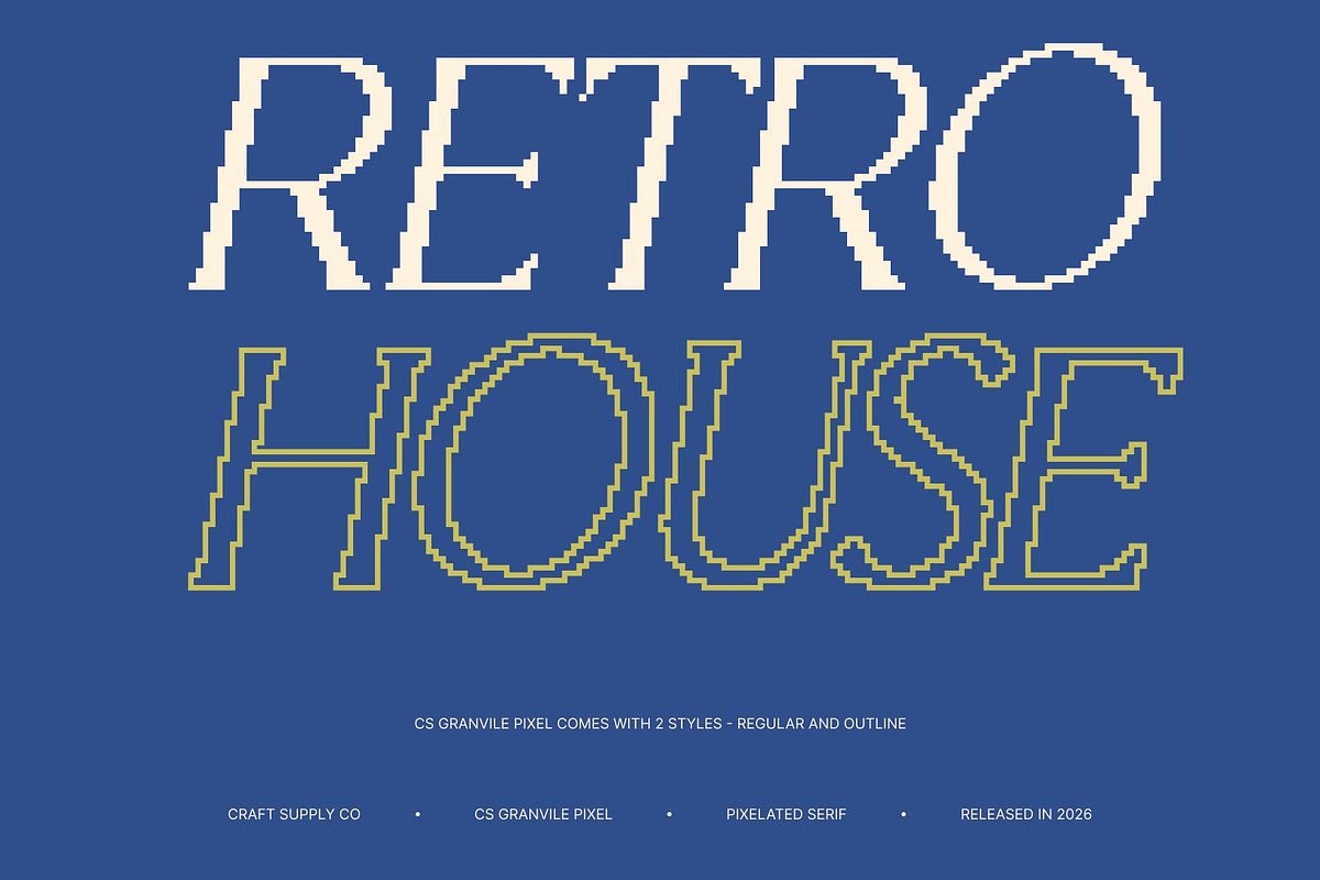 CS Granvile Pixel, a Serif Font by Craft Supply Co. (Photo 4 of 8)