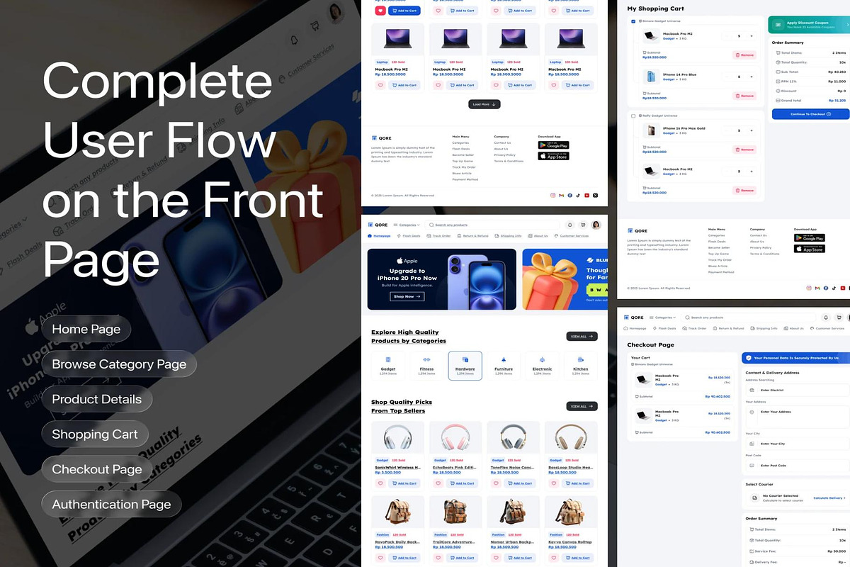 Qore - Marketplace Web Design, an UI Kit Template by Lumina_ui_ux202 (Photo 2 of 7)