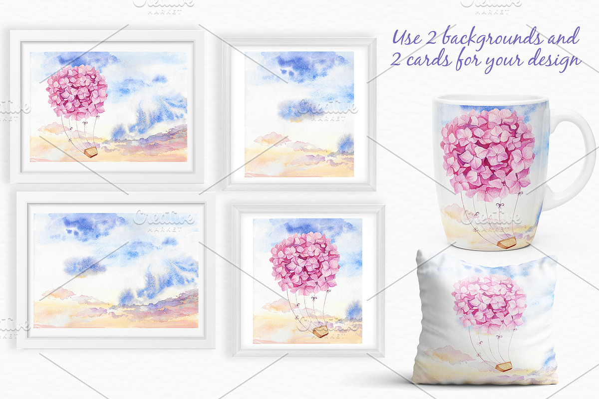 SALE! Watercolor Pink Hydrangea, an Illustration by Irina Diasli (Photo 4 of 5)