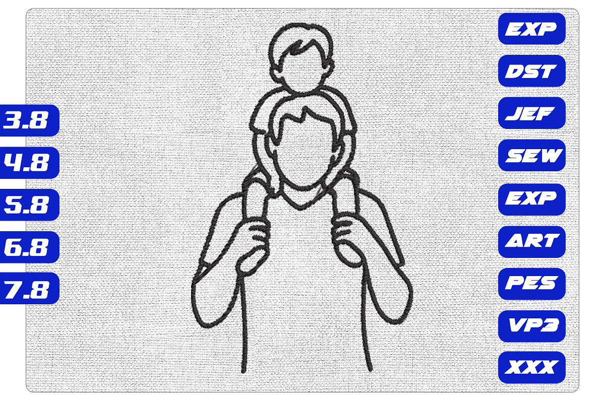 Father Son Line Art Embroidery Desig, an Illustration by Purpose Ekbal (Photo 1 of 3)