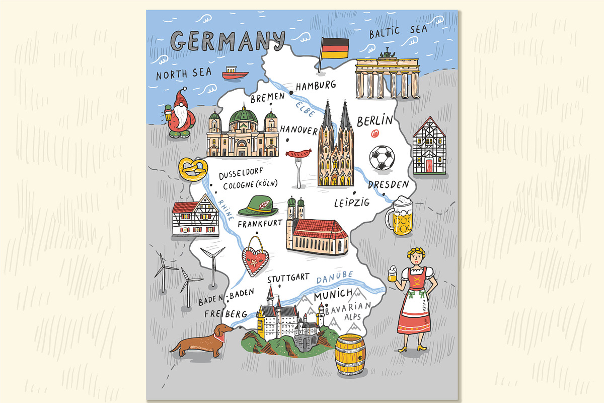 Germany Map, an Education Illustration by GooseFrol (Photo 1 of 7)
