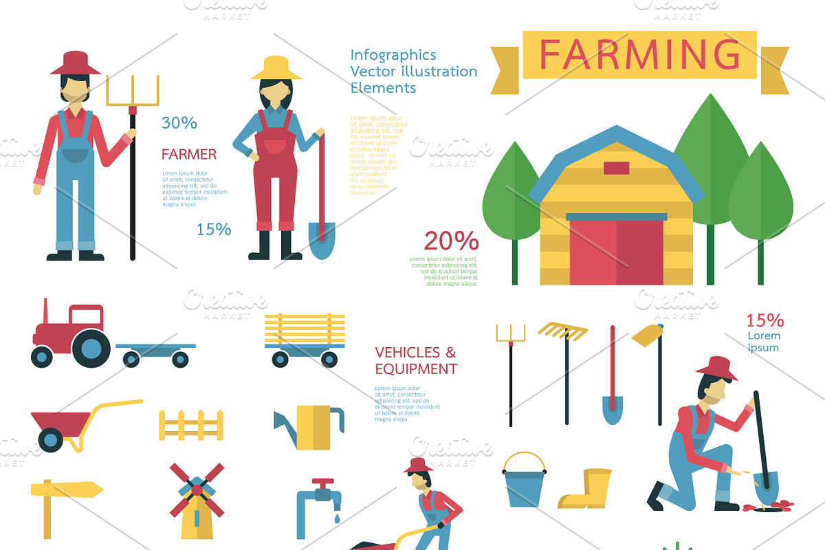 Farming and gardenning elements, an Illustration by Smiley Creative (Photo 1 of 2)