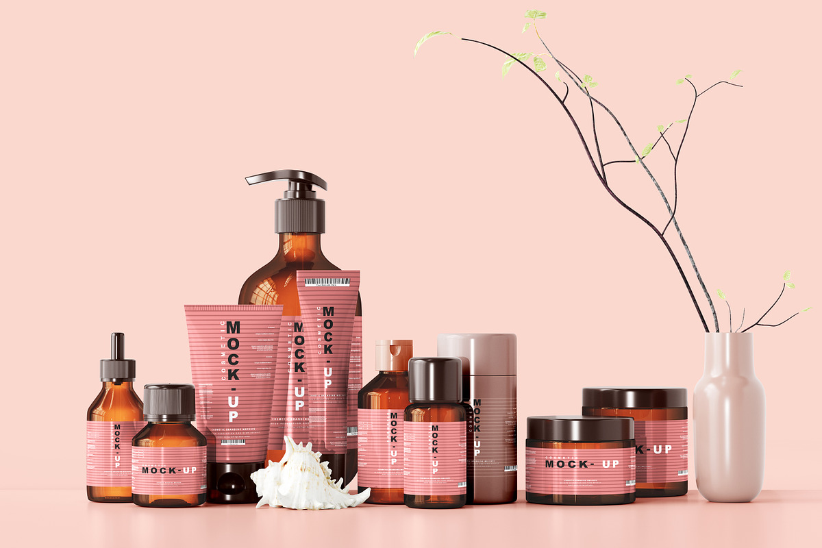 250+ Cosmetic Branding Mockup Bundle, a Cups & Container Mockup by pmvch (Photo 14 of 273)