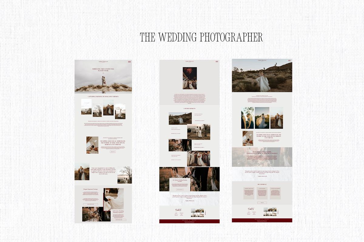 Wedding Photographer Showit Tempate, a Landing Page Template by Design by Alia (Photo 3 of 3)