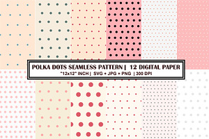 Polka Dot Seamless Digital Paper Set, a Pattern Graphic by Gfx Expert Team