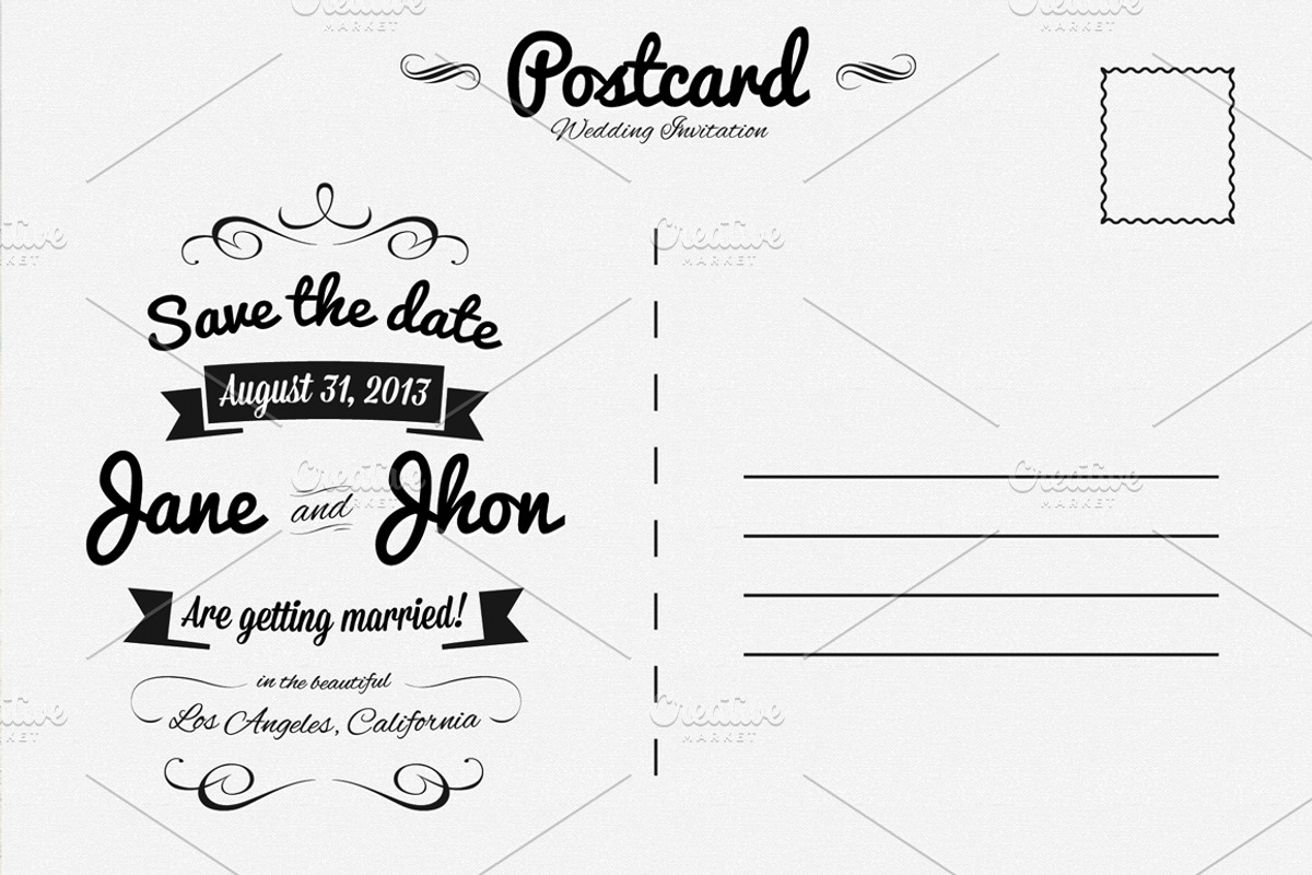 Elegant Wedding Invitation Postcard, an Invitation Template by Graphic Boutique (Photo 3 of 3)
