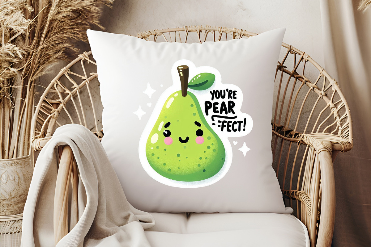 Funny,Youre Pear Fect Sticker PNG, an Illustration by DreamCafeArt (Photo 5 of 7)