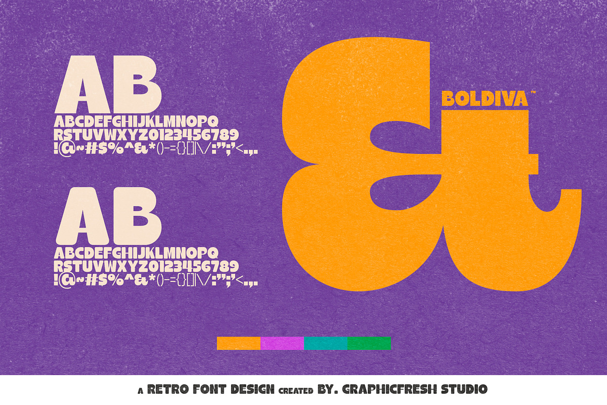 Boldiva Retro Font, a Sans Serif Font by Graphicfresh (Photo 7 of 9)