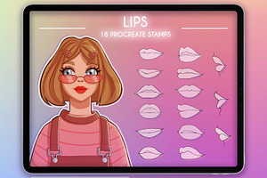 18 Procreate Lips Stamp Brushes