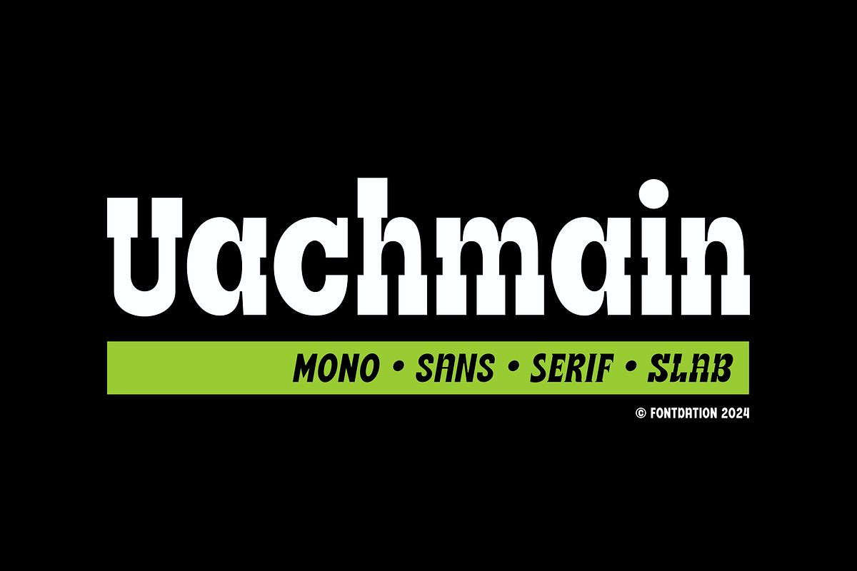 Uachmain | 4 in 1 Fonts, a Slab Serif Font by Twicolabs Fontdation (Photo 1 of 10)