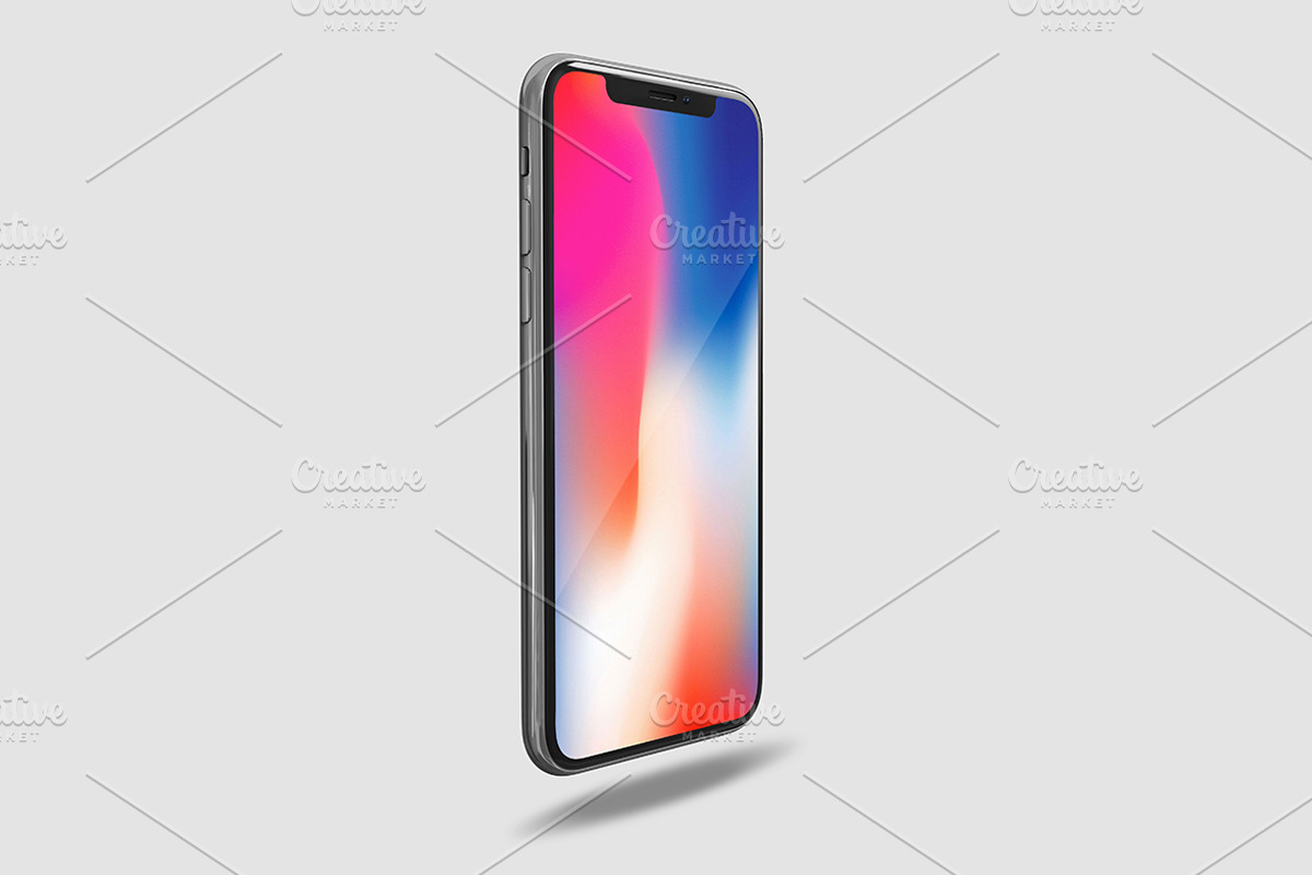 10 iPhone X PSD Mockup Set, an iPhone Mockup by Sinlatown (Photo 9 of 11)