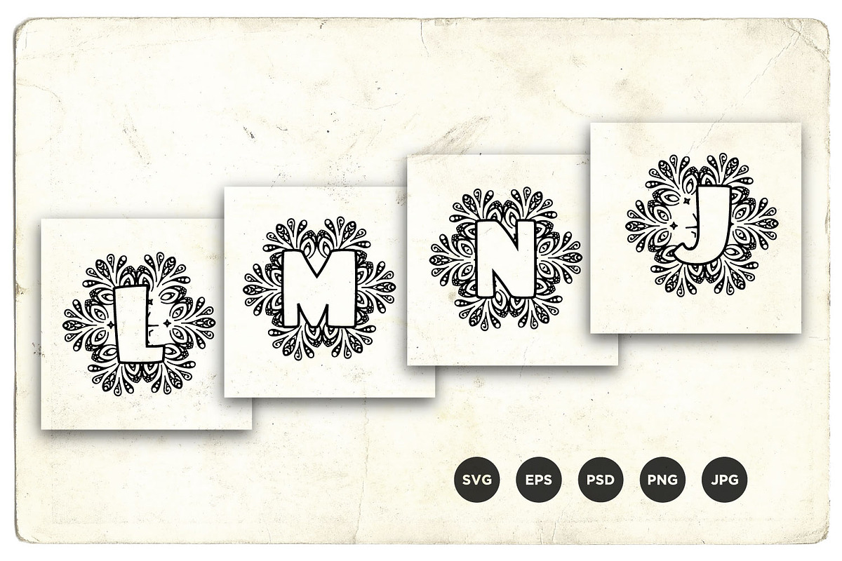 Initial Alphabet mandala monogram, a Branding & Logo Template by vectorartificer (Photo 4 of 6)