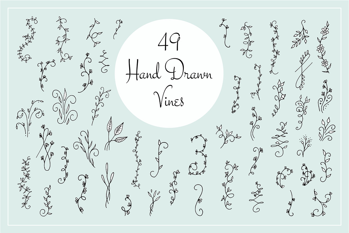 49 Hand Drawn Vines, a Decorative Illustration by Doris Jetz (Photo 1 of 3)